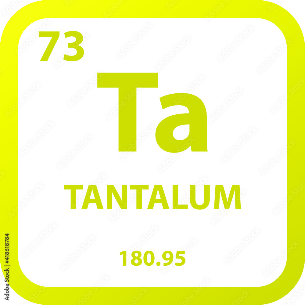 Tantalum Ta Transition metal Chemical Element vector illustration
