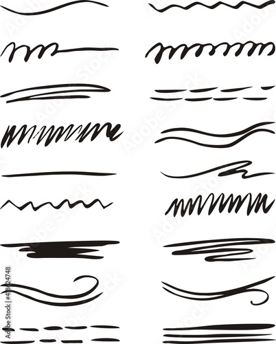 Set of line vector illustration.Doodle Style Various Shapes