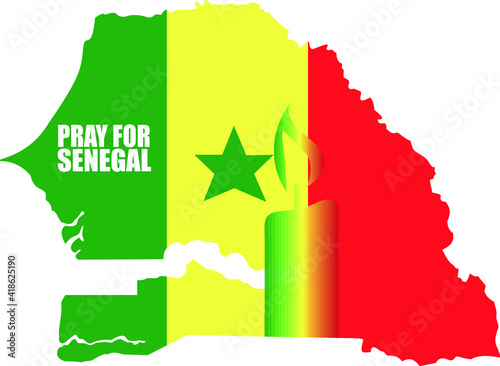 Pray For Senegal vector. Clashes in Senegal after opposition leader accused of rape.
