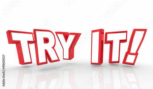 Try It Red Round Button Suggestion Recommended Trial Period 3d Illustration