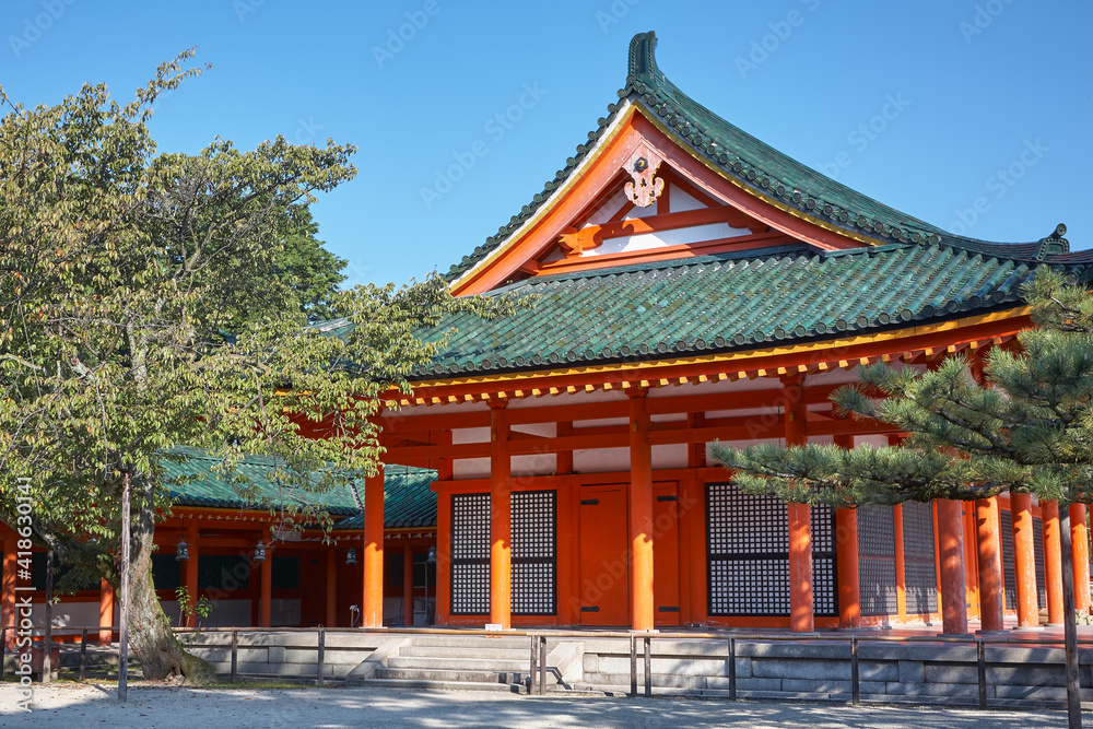 Gaku-den Hall of Heian-jingu Shrine. Kyoto. Japan