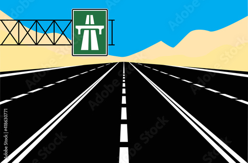  roads and highways vector illustrations 