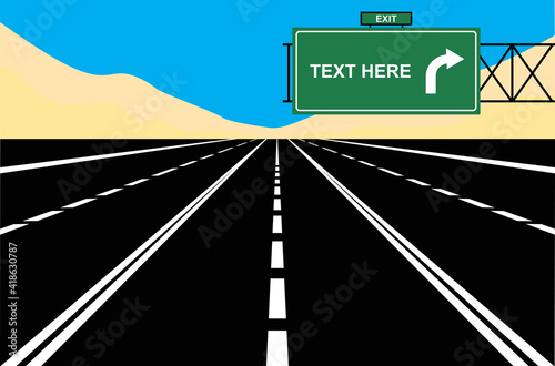 roads and highways vector illustrations 