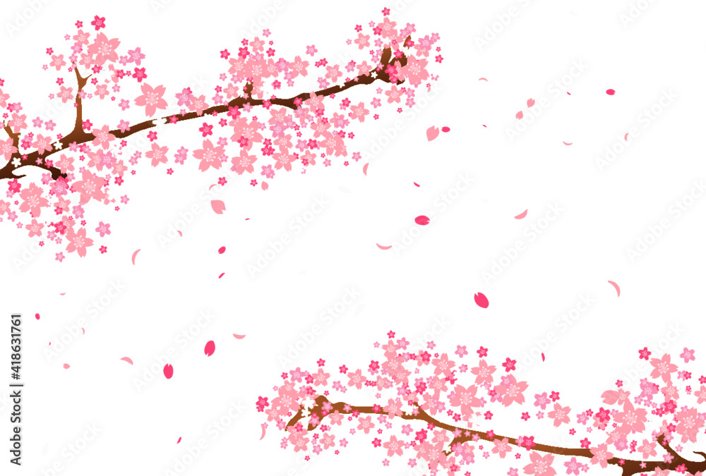 桜の花びらが舞う背景2