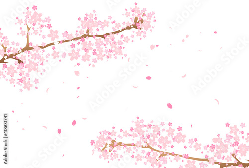 桜の花びらが舞う背景2