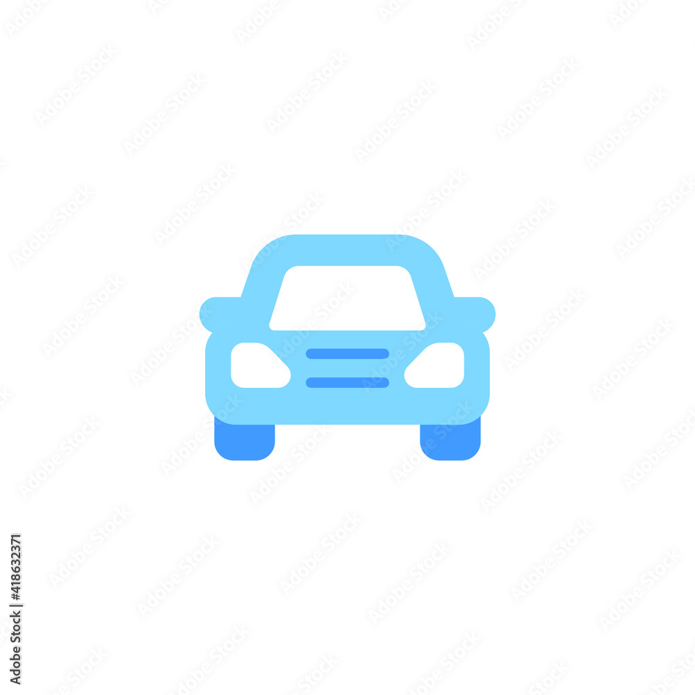 Car front view icon. Simple flat style sign symbol. Auto, view, sport, race, transport concept. Vector illustration isolated on white background. EPS 10.