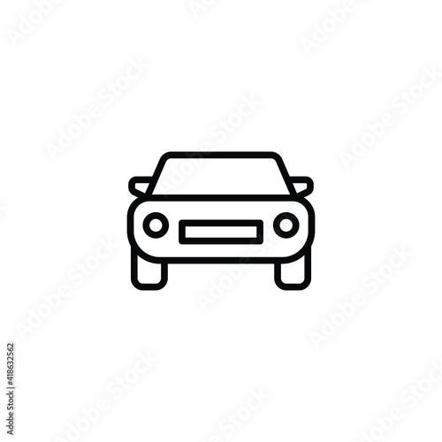 Car front line icon. Simple outline style sign symbol. Auto, view, sport, race, transport concept. Vector illustration isolated on white background. EPS 10. © Fourdoty