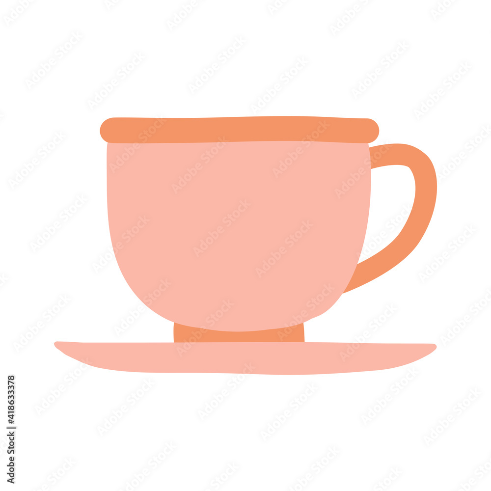 Teacup icon flat vector elements illustration Teacup icon flat vector elements illustration