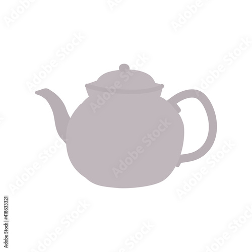 Teapot Fresh brewed teapot. Pour in a cup of tea. Ceramic kettle pattern consisting. Logo icon elements illustration.