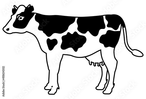 横から見た牛の全身イラスト