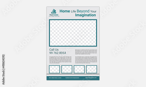 Flyer design, Corporate Business Flyer poster pamphlet brochure cover design layout background, Real estate broker flyer, and poster template.