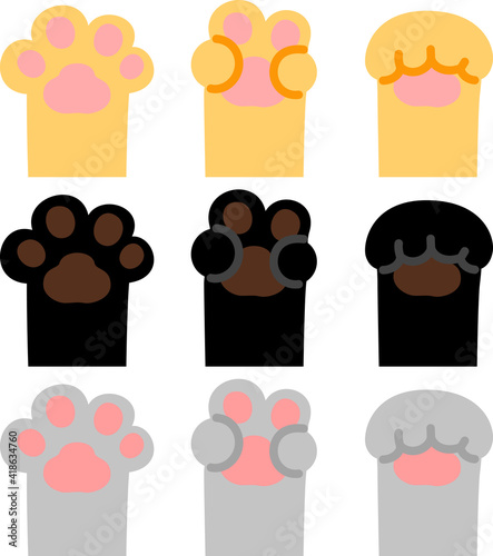 猫のジャンケンのイラストセット