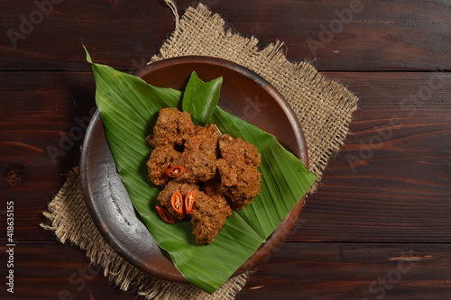 Rendang Padang. Spicy beef stew from Padang, Indonesia.