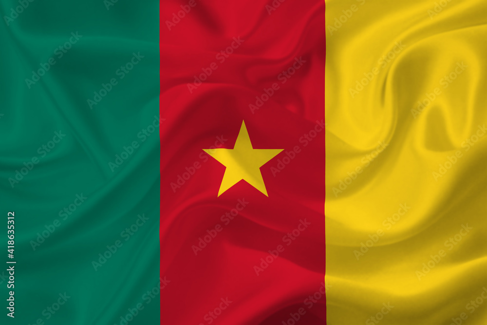 3D Flag of Cameroon on fabric 3D Flag of Cameroon on fabric