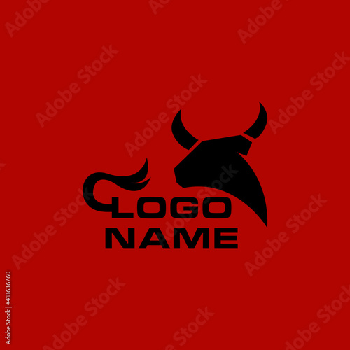 Bull logo design template premium vector