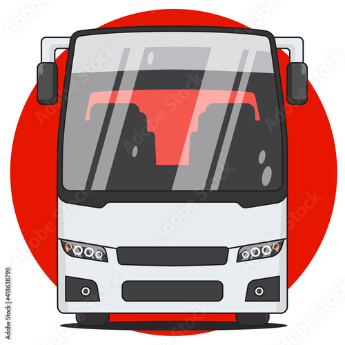 Public transportation bus front view, vector illustration