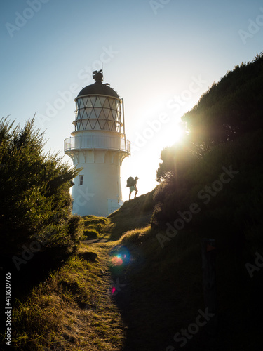 Картината върху платно Cape Brett Lighthouse and Cape Brett Hut in Rawhiti New Zealand