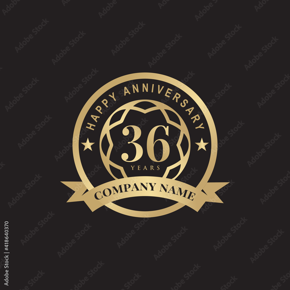 Celebrating 36th year anniversary logo design template Celebrating 36th year anniversary logo design template