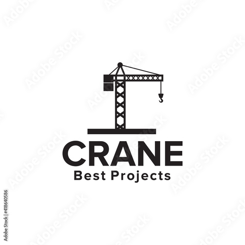 Crane industry logo design template