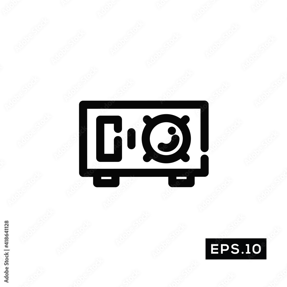 Safebox line Icon Vector. Deposit box Symbol Vector Safebox line Icon Vector. Deposit box Symbol Vector