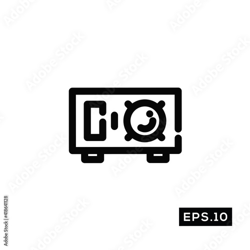 Safebox line Icon Vector. Deposit box Symbol Vector
