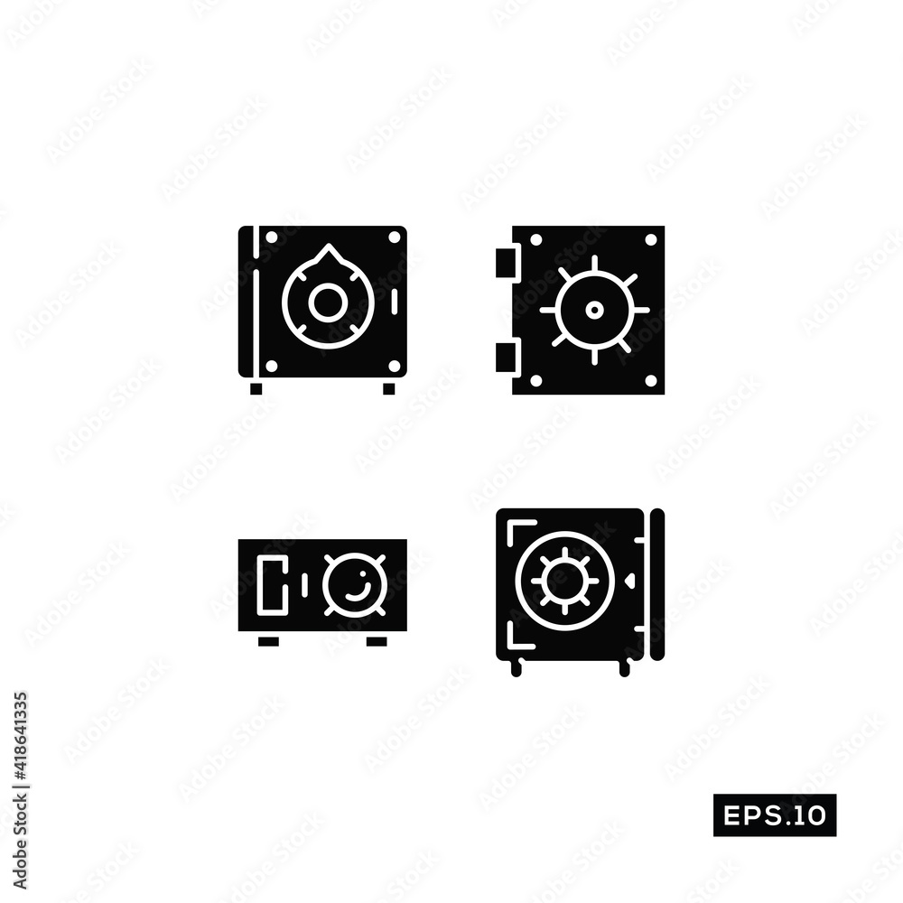 Safebox Icon Vector. Deposit box Symbol Vector Safebox Icon Vector. Deposit box Symbol Vector