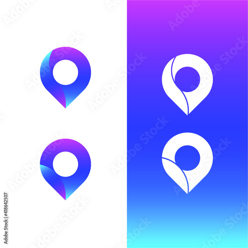 map location symbol icon design logo vector template