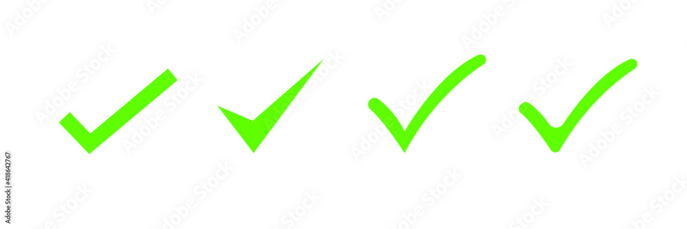 Vector Tick Check Mark Icon Set Vector Tick Check Mark Icon Set