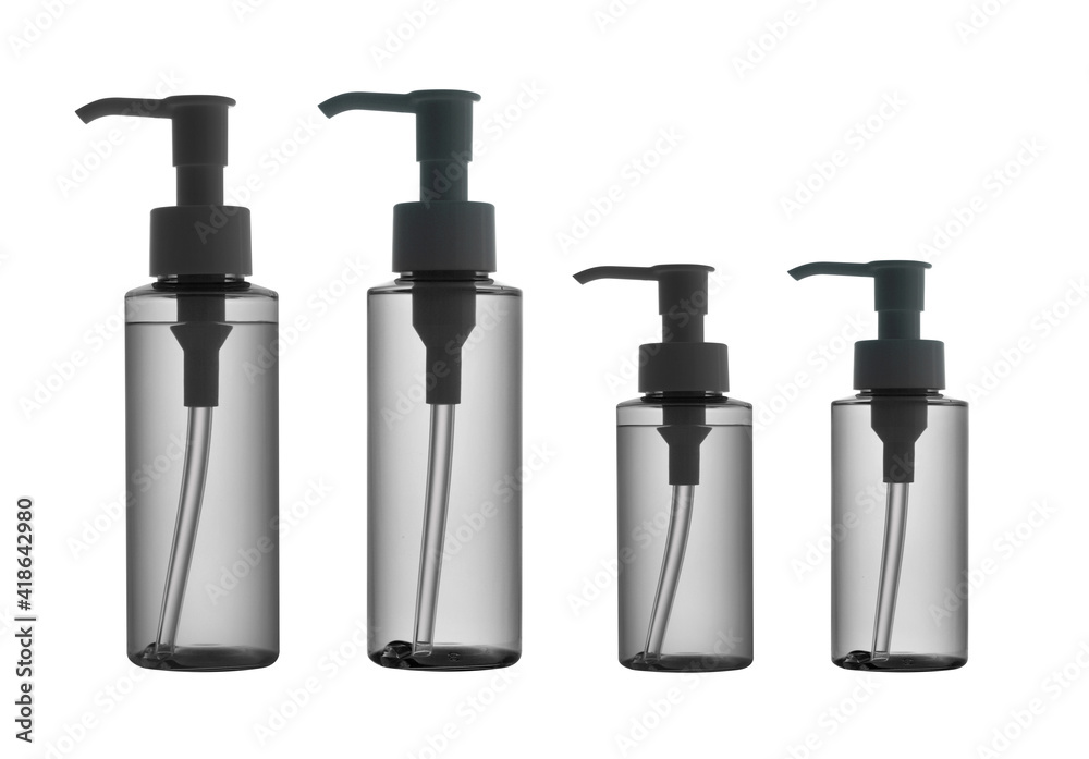 Plastic bottles With Dispenser Pump on white background