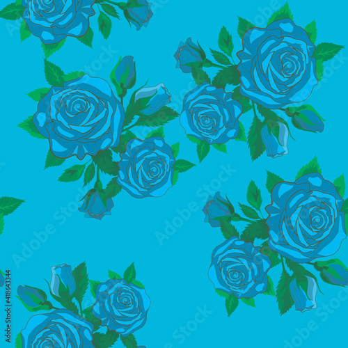 blue roses on a blue background