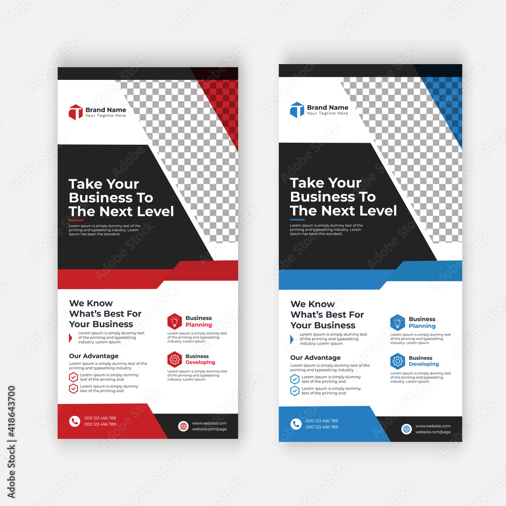 Obraz premium Modern, creative, clean, professional & business dl flyer & rack card vector template design