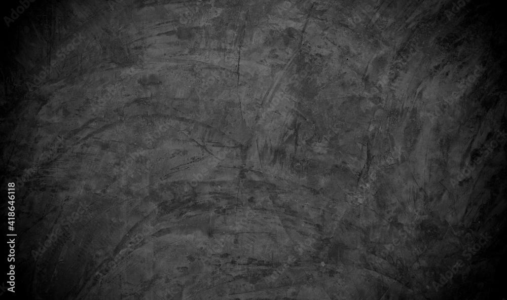 Fototapeta premium Old wall texture cement dark black gray background abstract grey color design are light with white gradient background.
