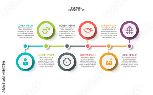 Business data visualization. timeline infographic icons designed for abstract background template milestone element modern diagram process technology digital marketing data presentation chart Vector