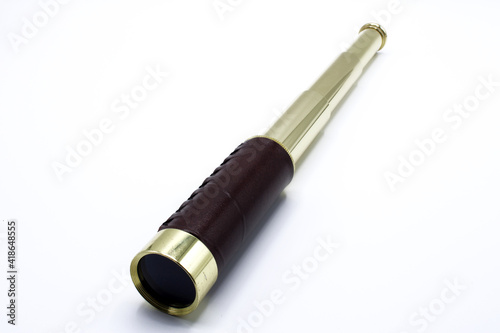 Old spyglass, isolated on a white background