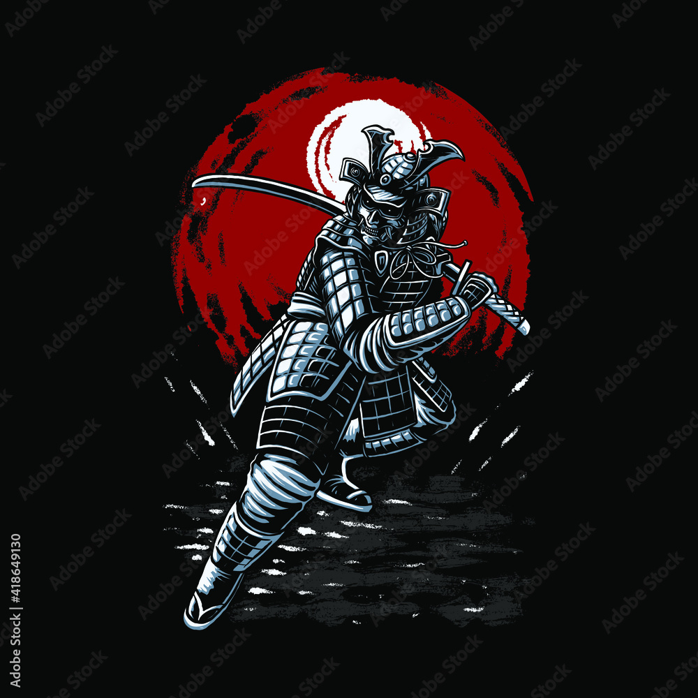 Fototapeta premium the fighting samurai warrior illustration