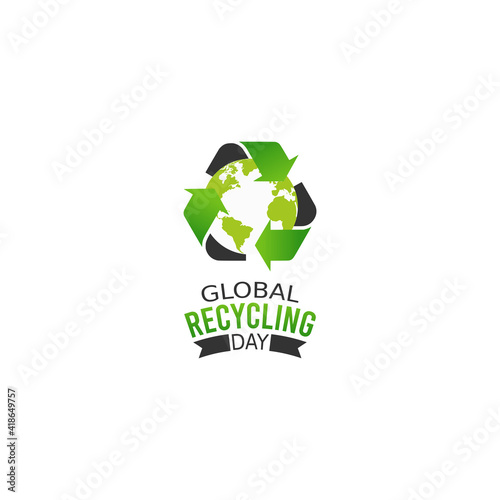 vector graphic of global recycling day good for global recycling day celebration. flat design. flyer design.flat illustration.