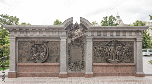 Bas-reliefs at the monument to Alexander 1 in the Alexander Garden photo