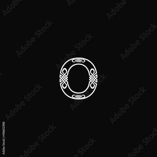 O letter logo abstract design on black color background. o alphabet	