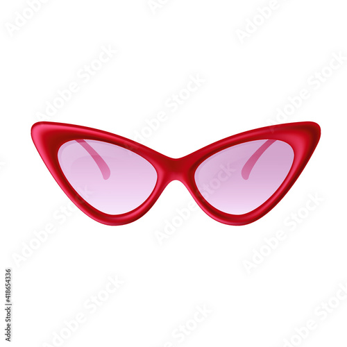 beautiful colored realistic glasses fancy interesting shape for masquerade isolate on white background illustration