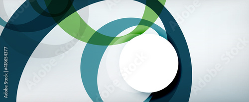 Ring geometric shapes, o letter repetition wallpaper. Abstract background for business or technology presentations, internet posters or web brochure covers