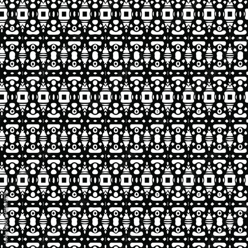  Geometric vector pattern with triangular elements. Seamless abstract ornament for wallpapers and backgrounds. Black and white patterns.