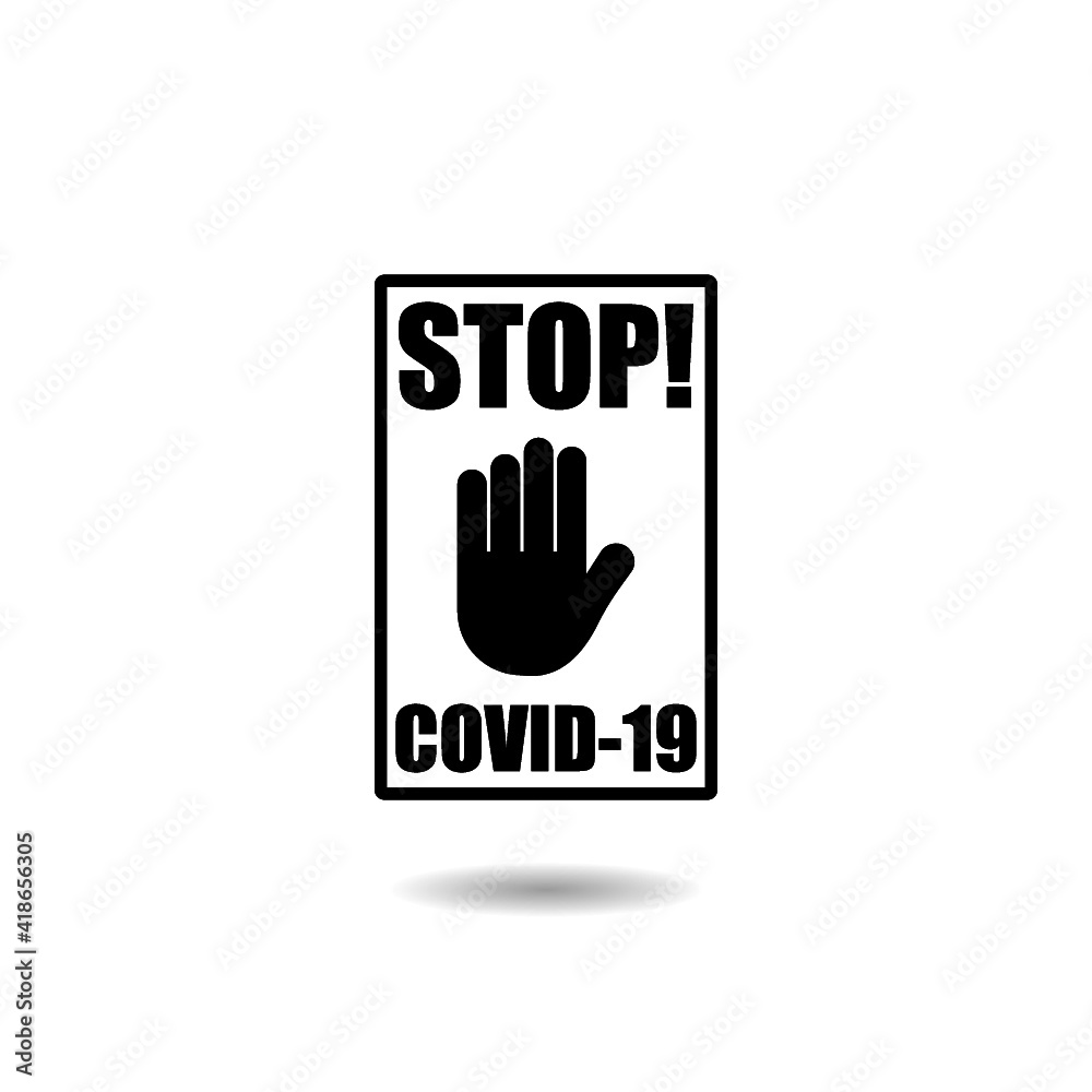 Stop Coronavirus19, COVID-19 sign with shadow
