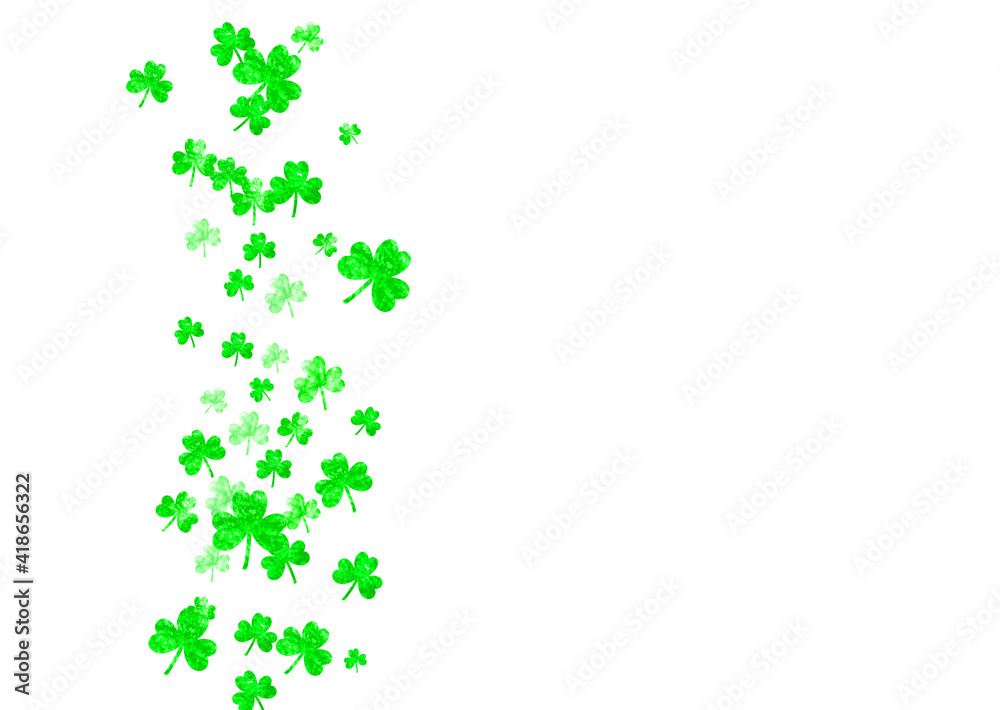 St patricks day background with shamrock. Lucky trefoil confetti. Glitter frame of clover leaves. Template for party invite, retail offer and ad. Irish st patricks day backdrop St patricks day background with shamrock. Lucky trefoil confetti. Glitter frame of clover leaves. Template for party invite, retail offer and ad. Irish st patricks day backdrop