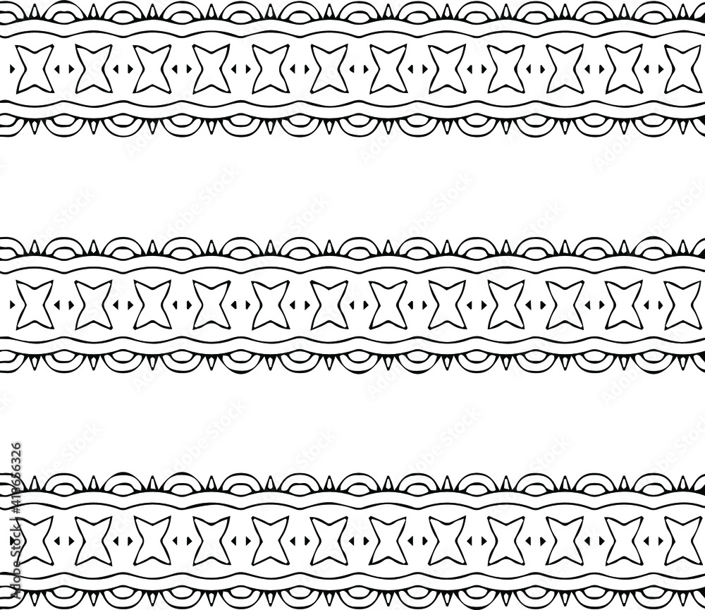  Geometric vector pattern with triangular elements. Seamless abstract ornament for wallpapers and backgrounds. Black and white patterns.