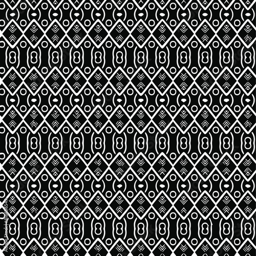 Geometric vector pattern with triangular elements. Seamless abstract ornament for wallpapers and backgrounds. Black and white patterns.