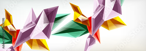 Vector 3d triangles and pyramids abstract background for business or technology presentations, internet posters or web brochure covers