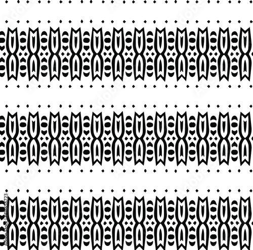 Geometric vector pattern with triangular elements. Seamless abstract ornament for wallpapers and backgrounds. Black and white patterns.