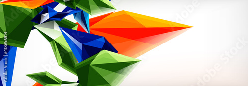 Vector 3d triangles and pyramids abstract background for business or technology presentations, internet posters or web brochure covers
