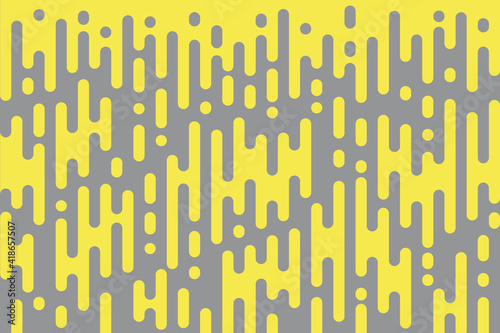 Abstract yellow and grey vertical rounded lines halftone transition. Trendy color geometric abstract design. Simple flat colorful pattern style. Vector Illustration