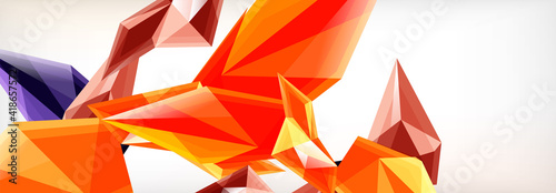 Vector 3d triangles and pyramids abstract background for business or technology presentations, internet posters or web brochure covers